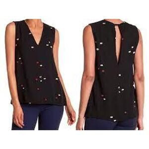 Womens Jason Wu black v neck sleeveless top size 4